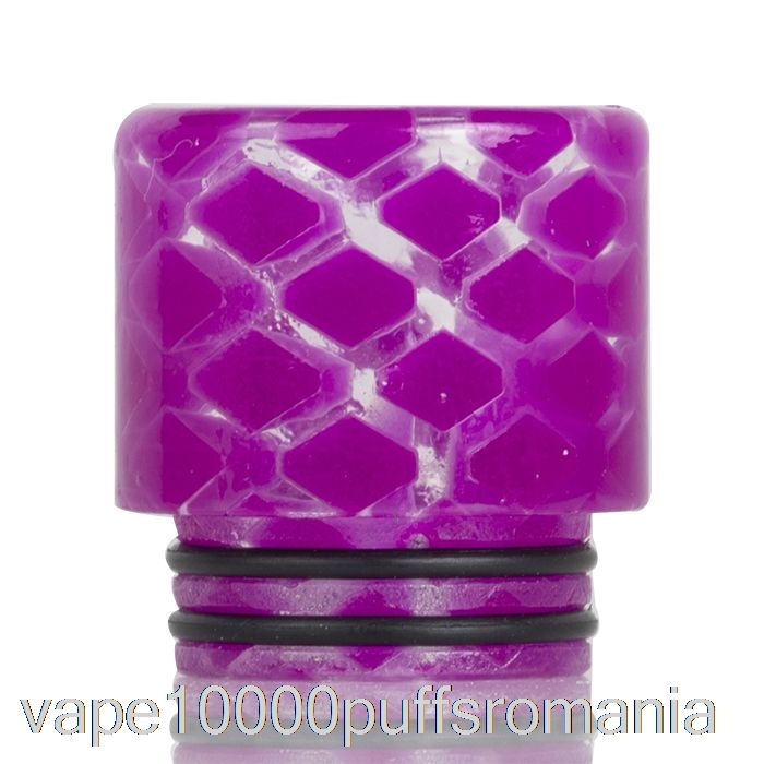 Vape Romania 810 Clear Snakeskin Resin Drip Tip Violet Deschis